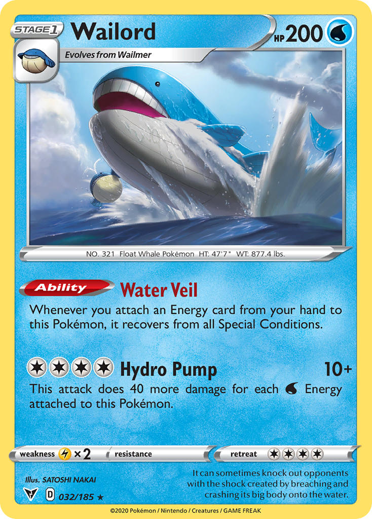 Wailord (032/185) [Sword & Shield: Vivid Voltage] | Chromatic Games