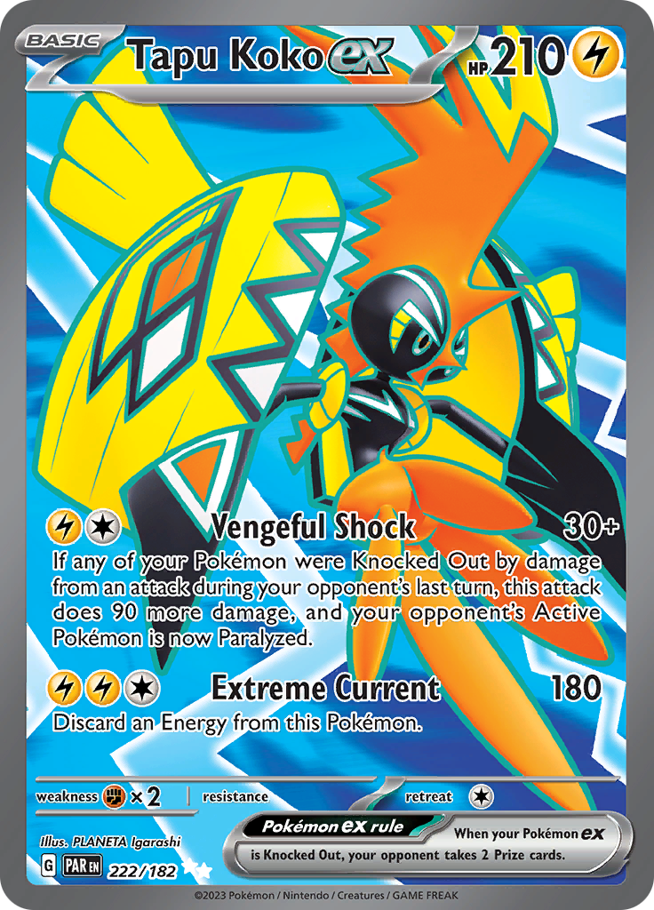 Tapu Koko ex (222/182) [Scarlet & Violet: Paradox Rift] | Chromatic Games