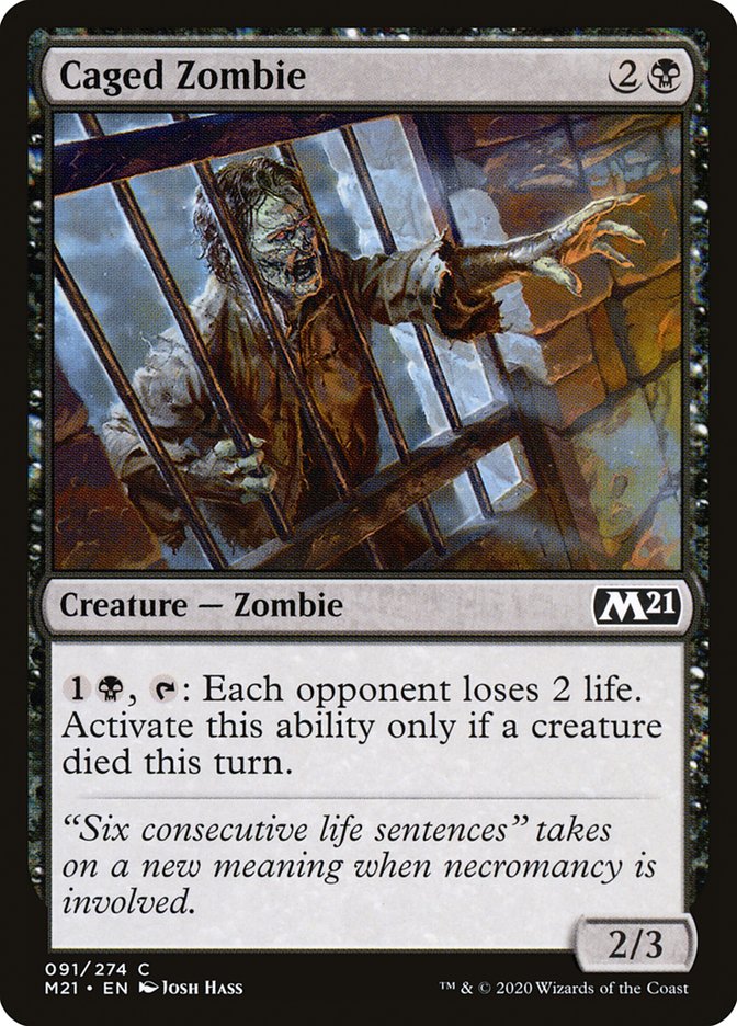 Caged Zombie 91 (Core Set 2021)  | Chromatic Games