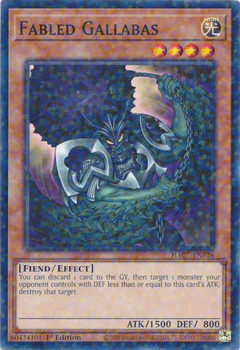 Fabled Gallabas (Duel Terminal) [HAC1-EN126] Common | Chromatic Games