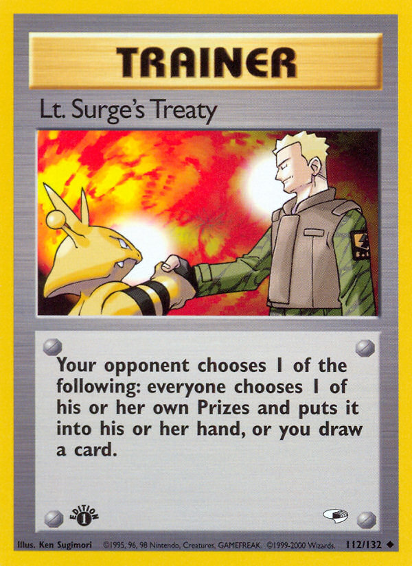 Lt. Surge's Treaty (112/132) [Gym Heroes 1st Edition] | Chromatic Games