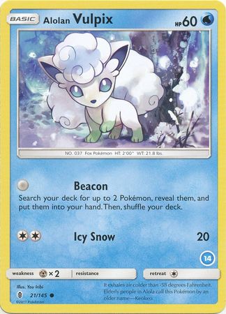 Alolan Vulpix (21/145) (Deck Exclusive #14) [Sun & Moon: Trainer Kit - Alolan Ninetales] | Chromatic Games