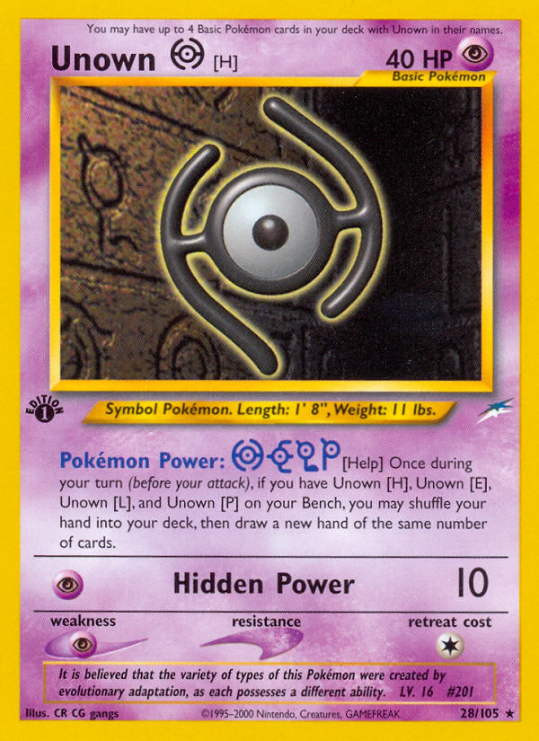 Unown [H] (28/105) [Neo Destiny 1st Edition] | Chromatic Games