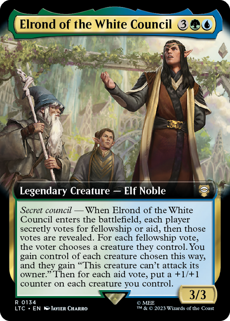 Elrond of the White Council (Extended Art) [The Lord of the Rings: Tales of Middle-Earth Commander] | Chromatic Games