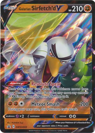 Galarian Sirfetch'd V (SWSH043) (Jumbo Card) [Sword & Shield: Black Star Promos] | Chromatic Games