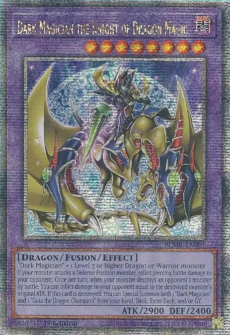 Dark Magician the Knight of Dragon Magic [BLMR-EN001] Quarter Century Secret Rare | Chromatic Games