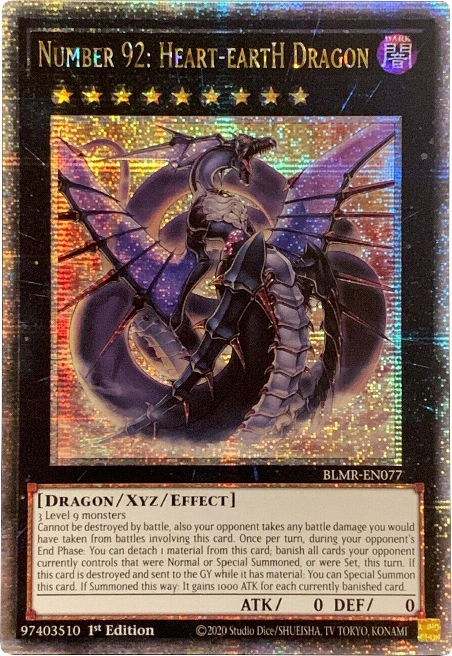 Number 92: Heart-eartH Dragon [BLMR-EN077] Quarter Century Secret Rare | Chromatic Games