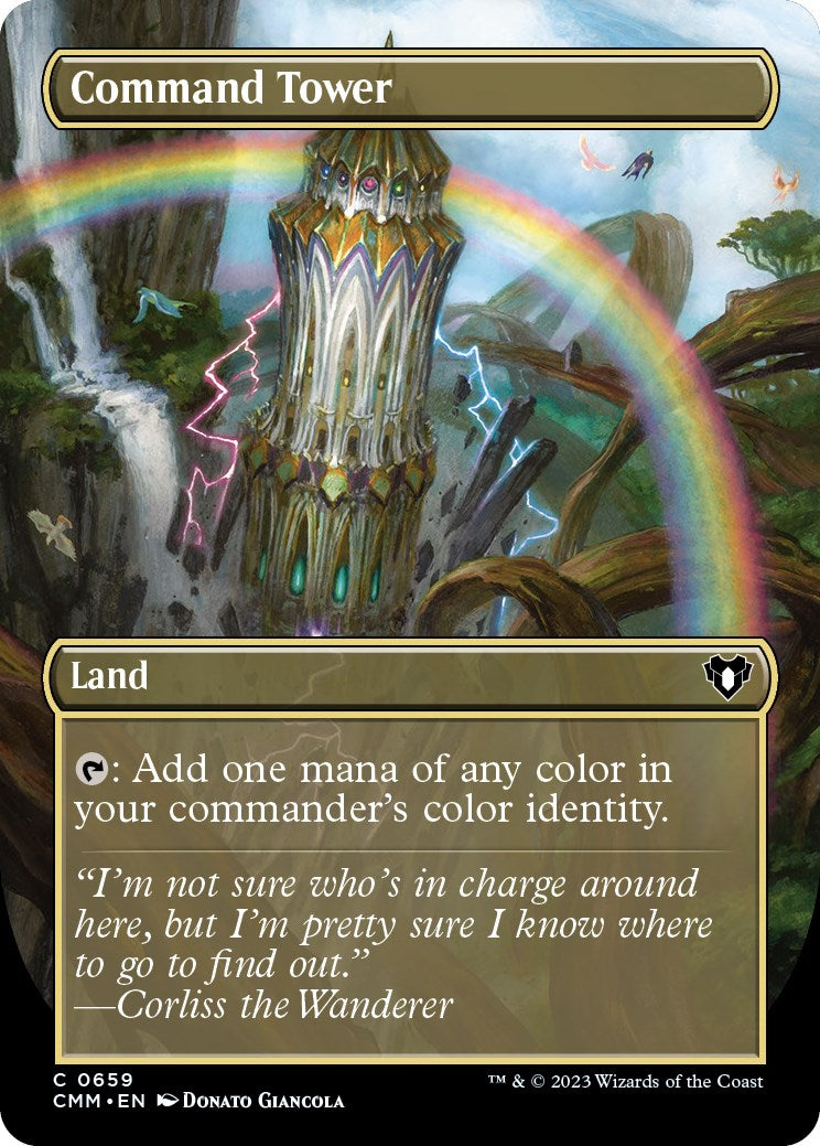 Command Tower (Borderless Alternate Art) [Commander Masters] | Chromatic Games