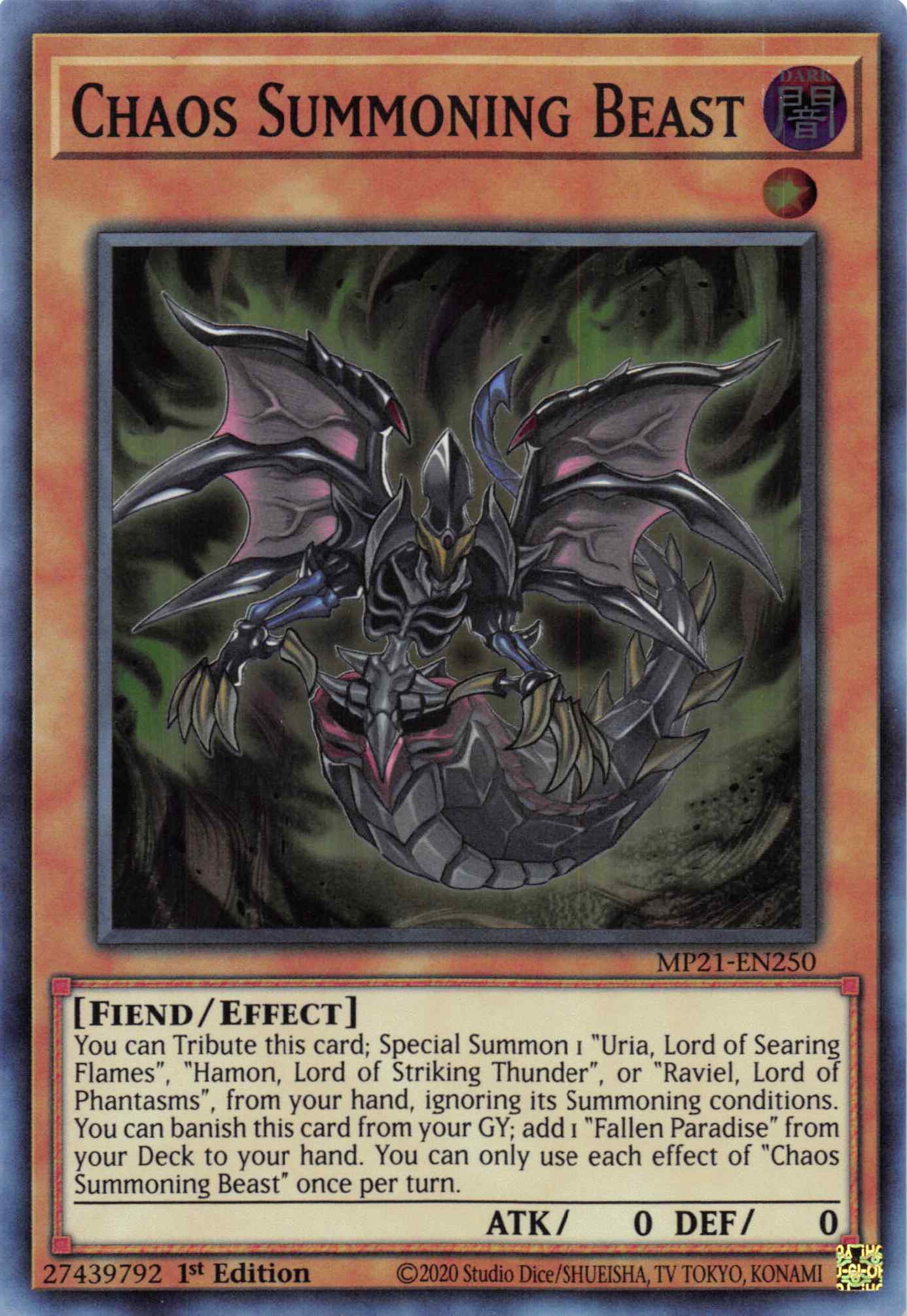 Chaos Summoning Beast [MP21-EN250] Super Rare | Chromatic Games