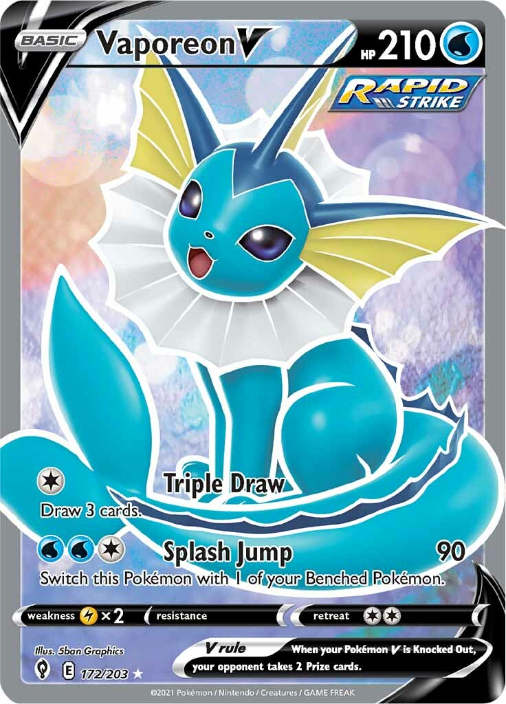 Vaporeon V (172/203) [Sword & Shield: Evolving Skies] | Chromatic Games