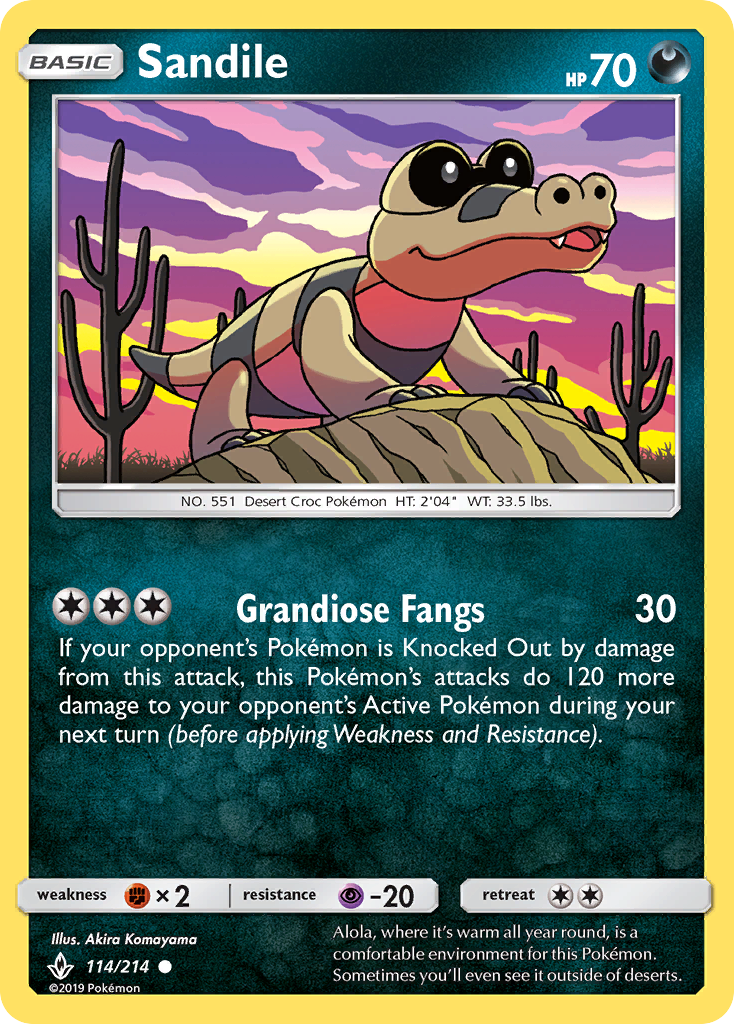 Sandile (114/214) [Sun & Moon: Unbroken Bonds] | Chromatic Games