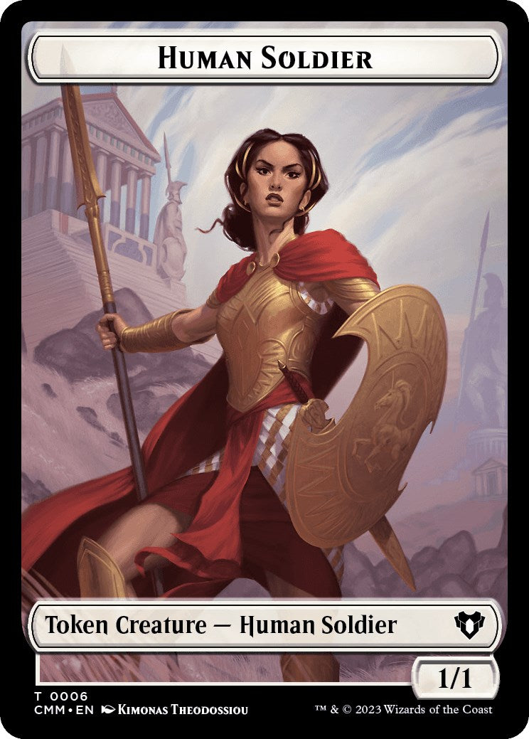 Human Soldier // Dwarf Berserker Double-Sided Token [Commander Masters Tokens] | Chromatic Games