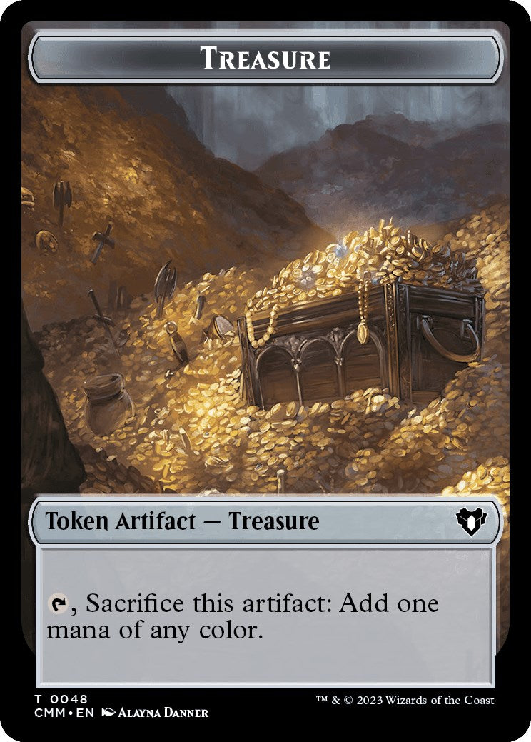 Treasure // Stoneforged Blade Double-Sided Token [Commander Masters Tokens] | Chromatic Games