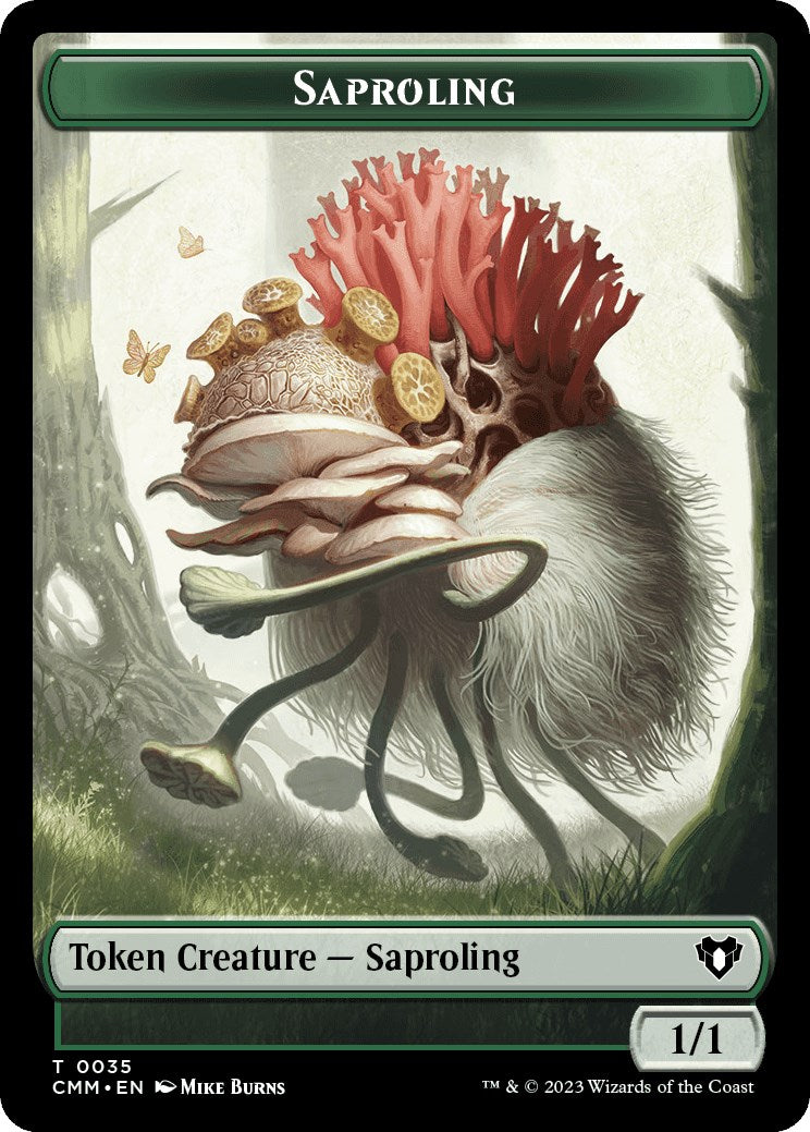 Saproling // Elf Druid Double-Sided Token [Commander Masters Tokens] | Chromatic Games