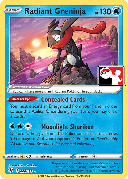 Radiant Greninja (046/189) [Prize Pack Series Three] | Chromatic Games