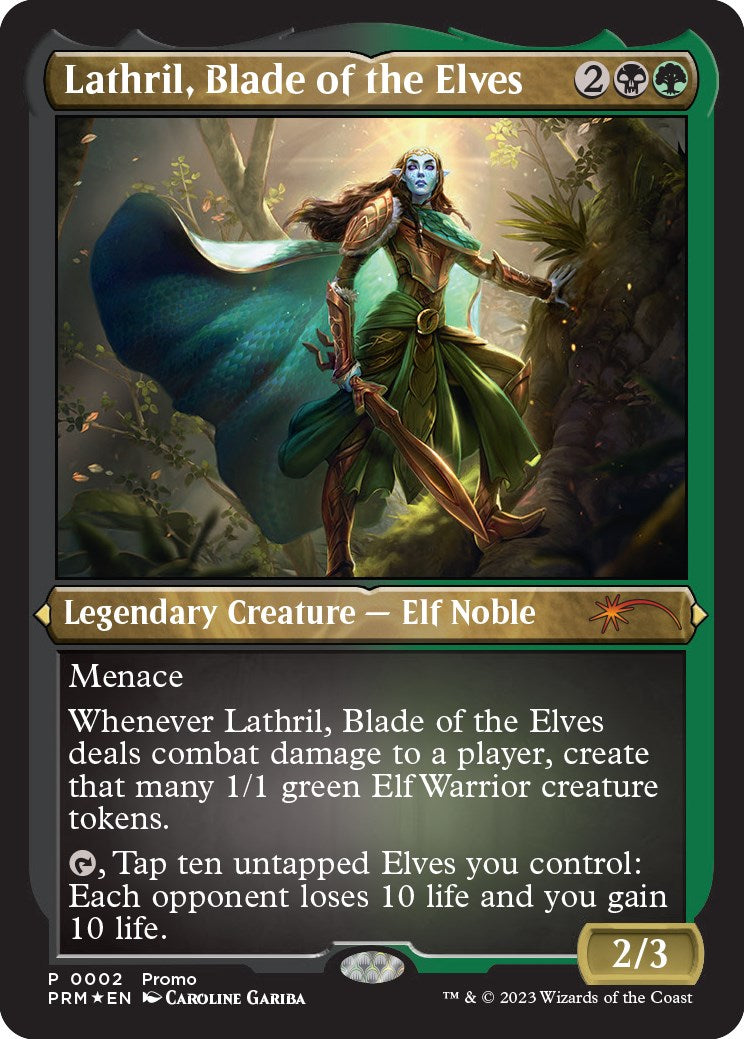 Lathril, Blade of the Elves (Foil Etched) [Media Promos] | Chromatic Games