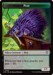 Professor Dellian Fel // Pest (0008) Double-Sided Token [Secrets of Strixhaven Tokens] | Chromatic Games