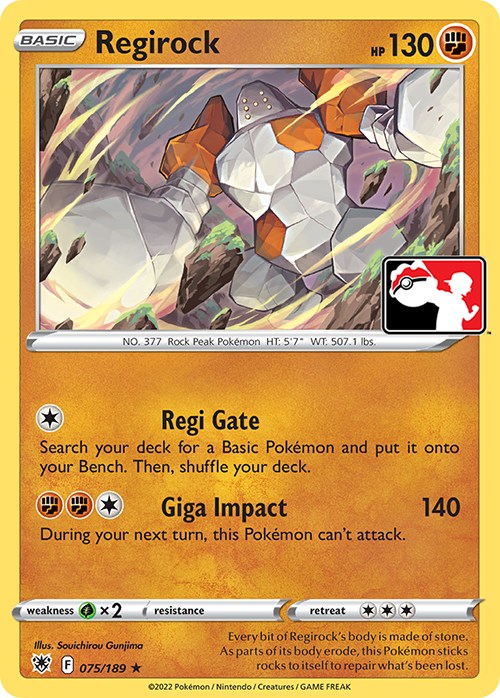 Regirock (075/189) [Prize Pack Series Three] | Chromatic Games