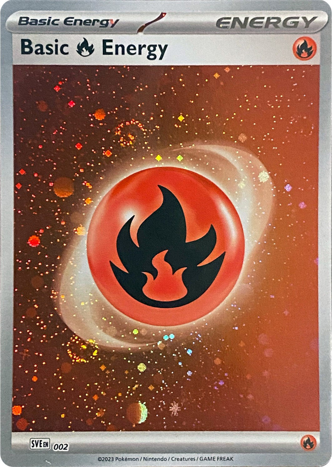 Basic Fire Energy (002) (Cosmos Holo) [Scarlet & Violet: Base Set] | Chromatic Games