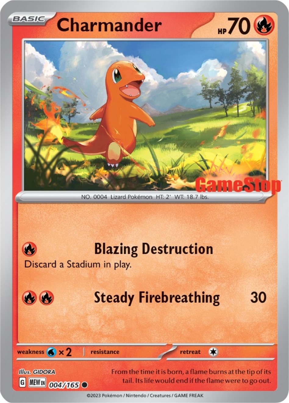 Charmander (004/165) (GameStop Exclusive) [Scarlet & Violet 151] | Chromatic Games