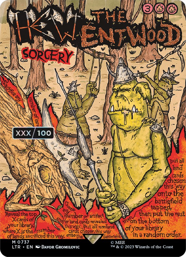 Hew the Entwood (Borderless Poster) (Serialized) [The Lord of the Rings: Tales of Middle-Earth] | Chromatic Games