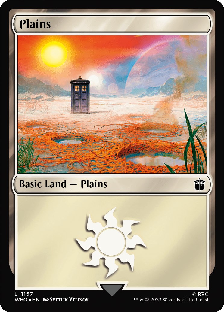 Plains (1157) (Surge Foil) [Doctor Who] | Chromatic Games