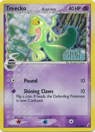 Treecko (68/100) (Delta Species) (Stamped) [EX: Crystal Guardians] | Chromatic Games