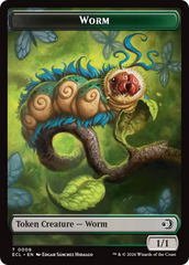 Merfolk // Worm Double-Sided Token [Lorwyn Eclipsed Tokens] | Chromatic Games