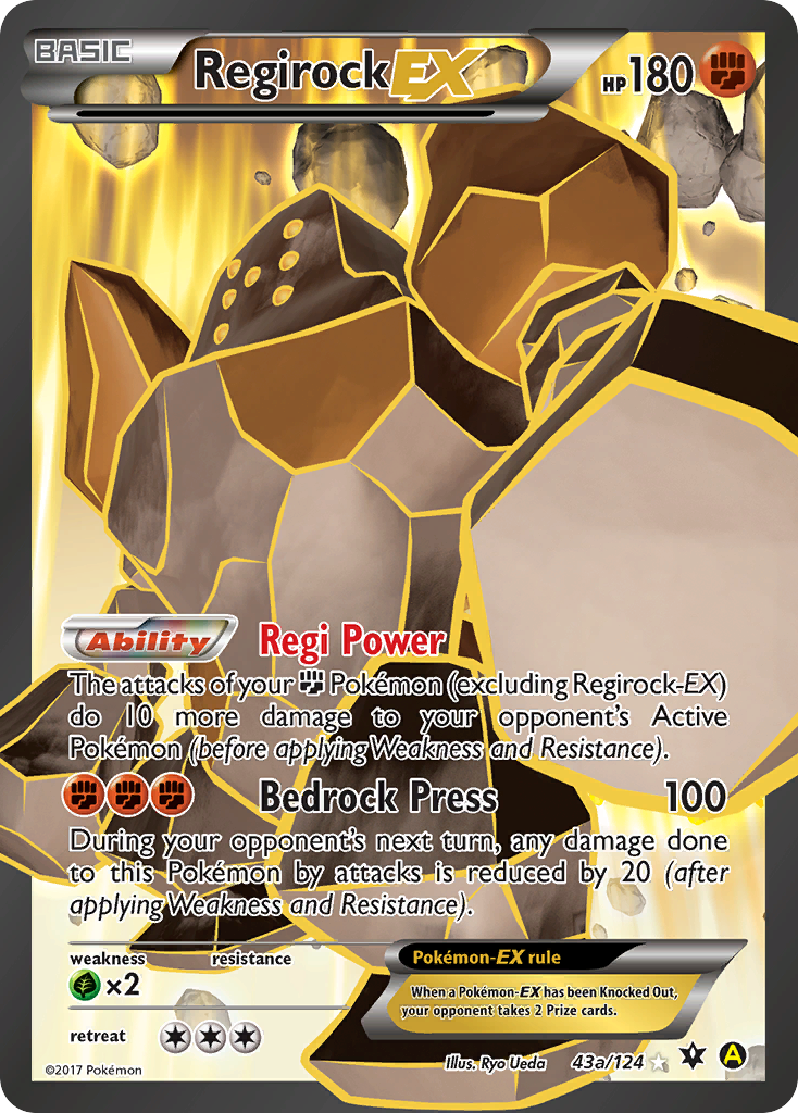 Regirock EX (43a/124) [Alternate Art Promos] | Chromatic Games