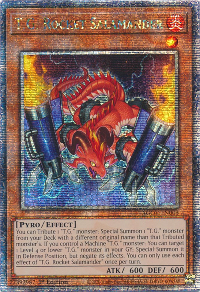 T.G. Rocket Salamander (Quarter Century Secret Rare) [AGOV-EN003] Quarter Century Secret Rare | Chromatic Games