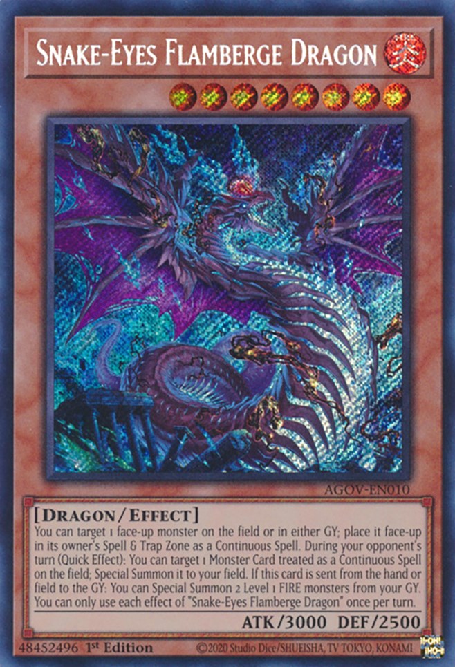 Snake-Eyes Flamberge Dragon [AGOV-EN010] Secret Rare | Chromatic Games