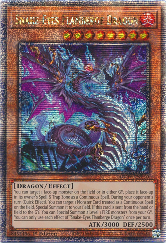 Snake-Eyes Flamberge Dragon (Quarter Century Secret Rare) [AGOV-EN010] Quarter Century Secret Rare | Chromatic Games