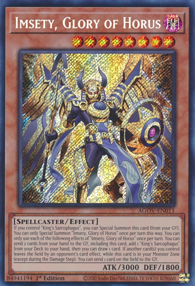 Imsety, Glory of Horus [AGOV-EN011] Secret Rare | Chromatic Games