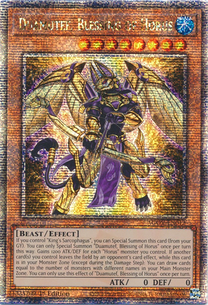Duamutef, Blessing of Horus (Quarter Century Secret Rare) [AGOV-EN012] Quarter Century Secret Rare | Chromatic Games