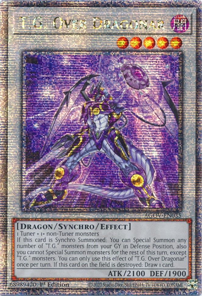 T.G. Over Dragonar (Quarter Century Secret Rare) [AGOV-EN035] Quarter Century Secret Rare | Chromatic Games