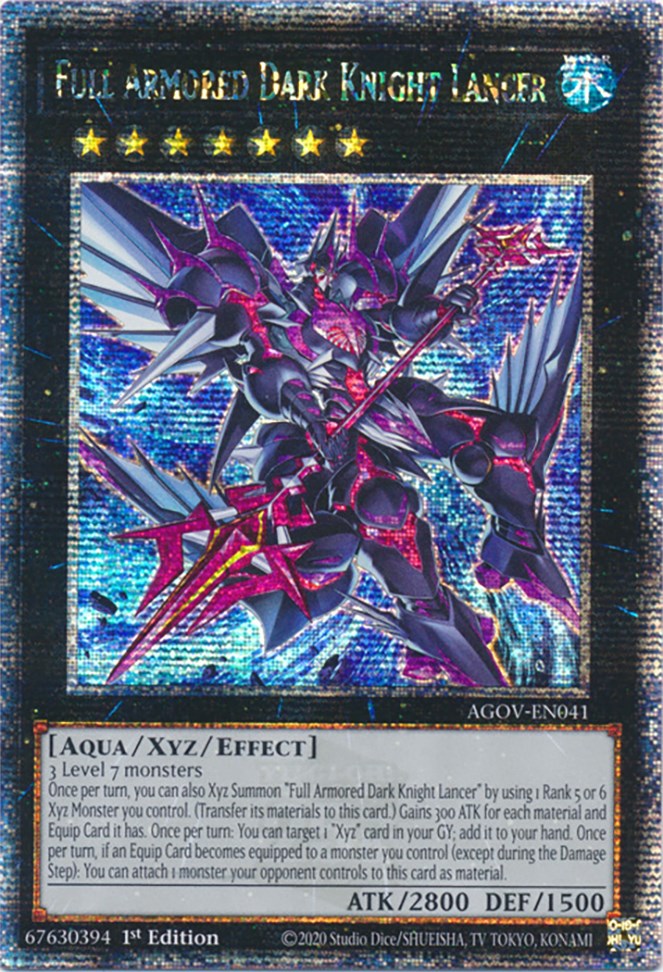 Full Armored Dark Knight Lancer (Quarter Century Secret Rare) [AGOV-EN041] Quarter Century Secret Rare | Chromatic Games