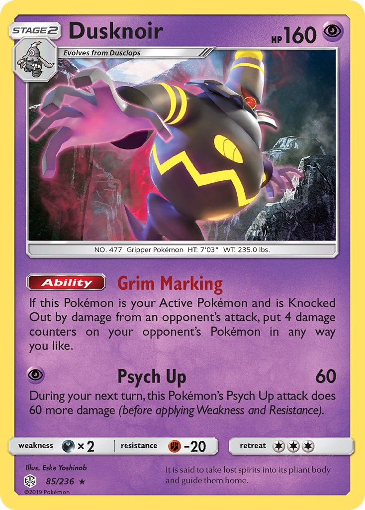 Dusknoir (85/236) (Prerelease Kit Exclusive) [Sun & Moon: Cosmic Eclipse] | Chromatic Games