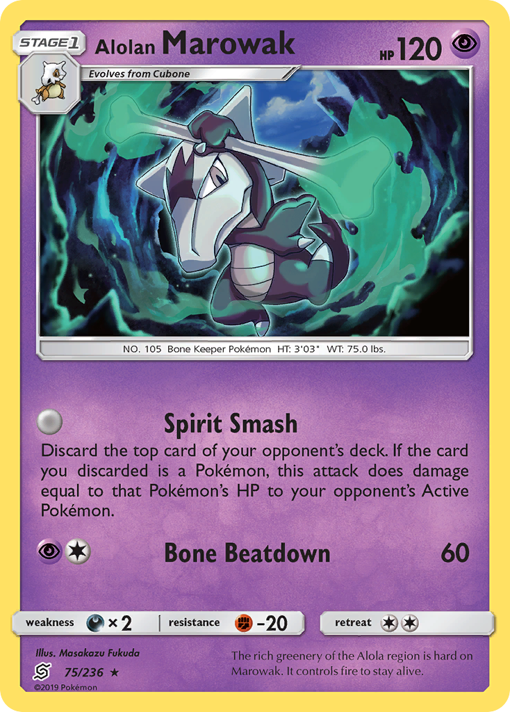 Alolan Marowak (75/236) [Sun & Moon: Unified Minds] | Chromatic Games