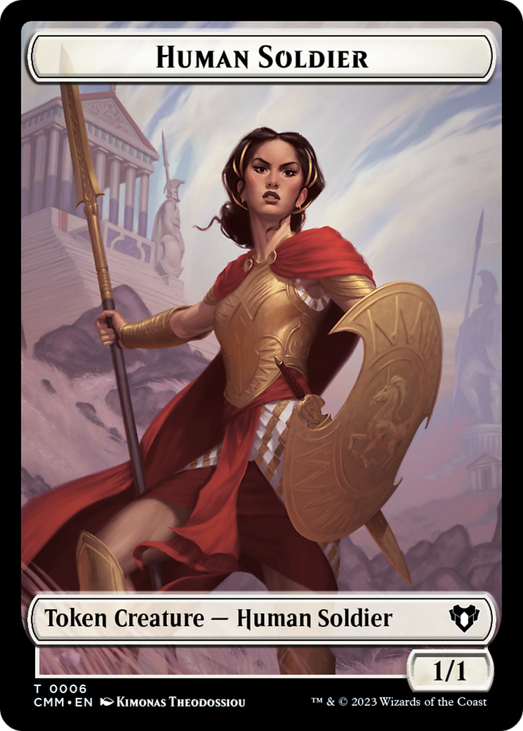 Human Soldier // Elemental (0025) Double-Sided Token [Commander Masters Tokens] | Chromatic Games