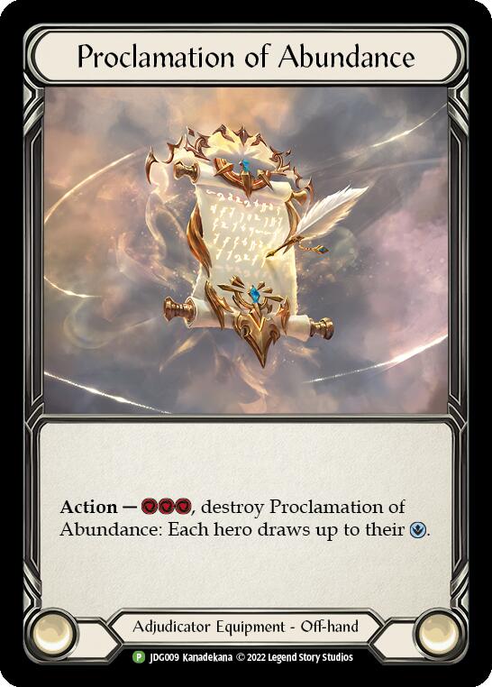 Proclamation of Abundance [JDG009] (Promo)  Cold Foil | Chromatic Games