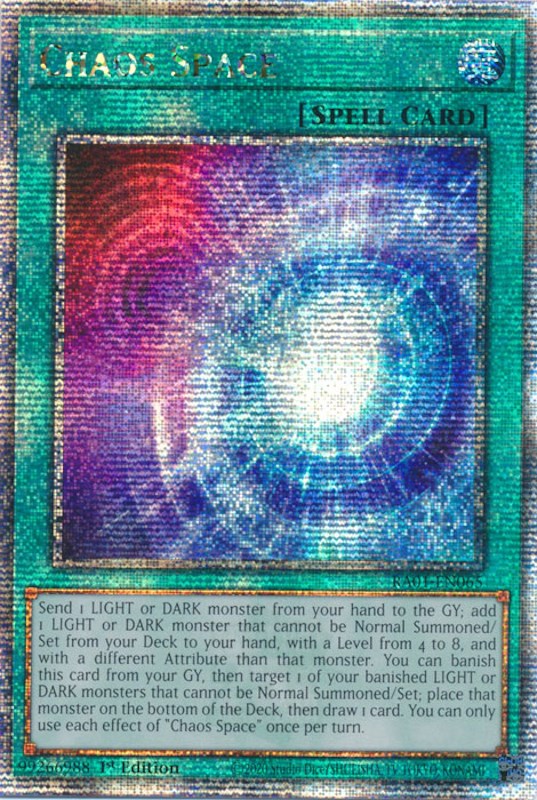 Chaos Space [RA01-EN065] Quarter Century Secret Rare | Chromatic Games