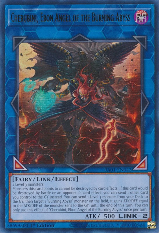 Cherubini, Ebon Angel of the Burning Abyss [RA01-EN042] Ultra Rare | Chromatic Games