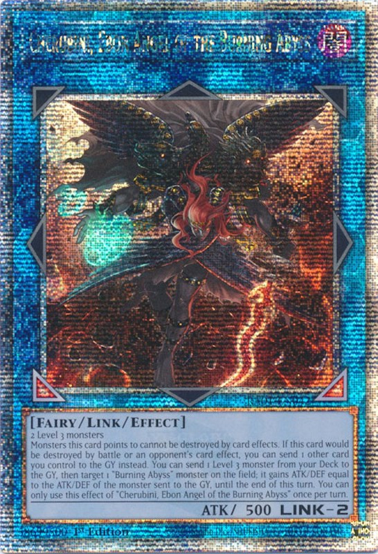 Cherubini, Ebon Angel of the Burning Abyss [RA01-EN042] Quarter Century Secret Rare | Chromatic Games