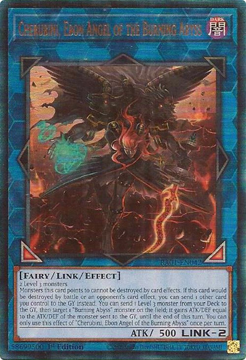 Cherubini, Ebon Angel of the Burning Abyss [RA01-EN042] Prismatic Ultimate Rare | Chromatic Games