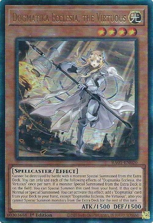 Dogmatika Ecclesia, the Virtuous [RA01-EN020] Prismatic Ultimate Rare | Chromatic Games