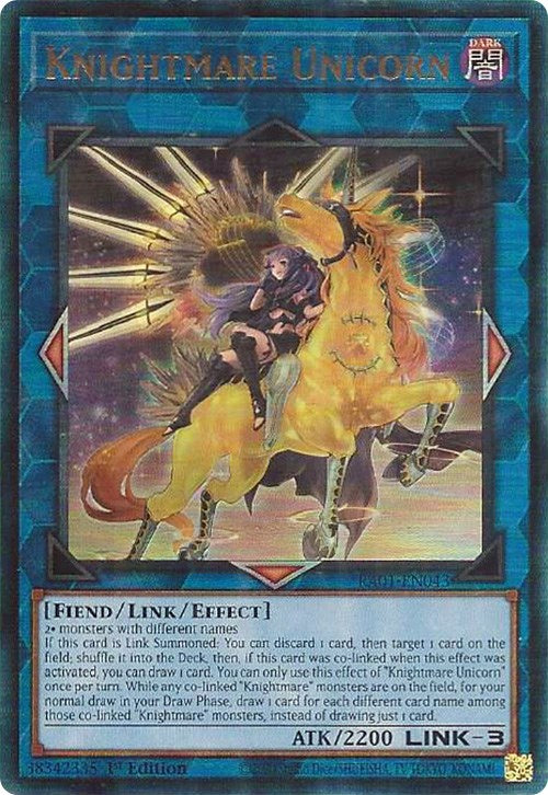 Knightmare Unicorn (Alternate Art) [RA01-EN043] Prismatic Ultimate Rare | Chromatic Games