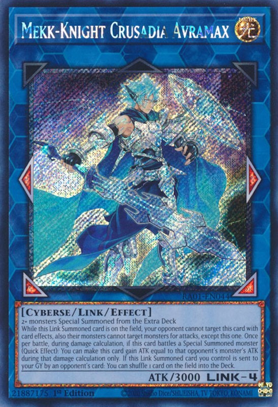 Mekk-Knight Crusadia Avramax [RA01-EN044] Platinum Secret Rare | Chromatic Games