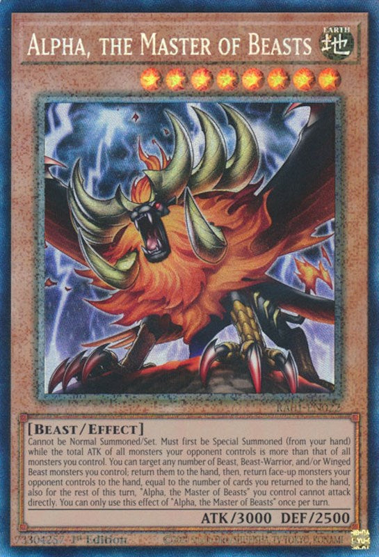 Alpha, the Master of Beasts [RA01-EN022] Prismatic Collector's Rare | Chromatic Games