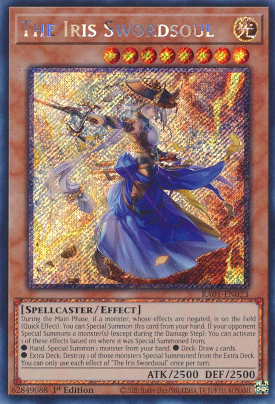 The Iris Swordsoul [RA01-EN023] Platinum Secret Rare | Chromatic Games