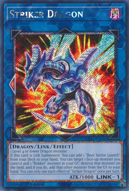 Striker Dragon [RA01-EN046] Platinum Secret Rare | Chromatic Games